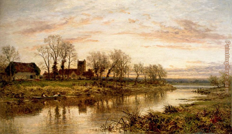 Evening On The Thames At Wargrave painting - Benjamin Williams Leader Evening On The Thames At Wargrave art painting